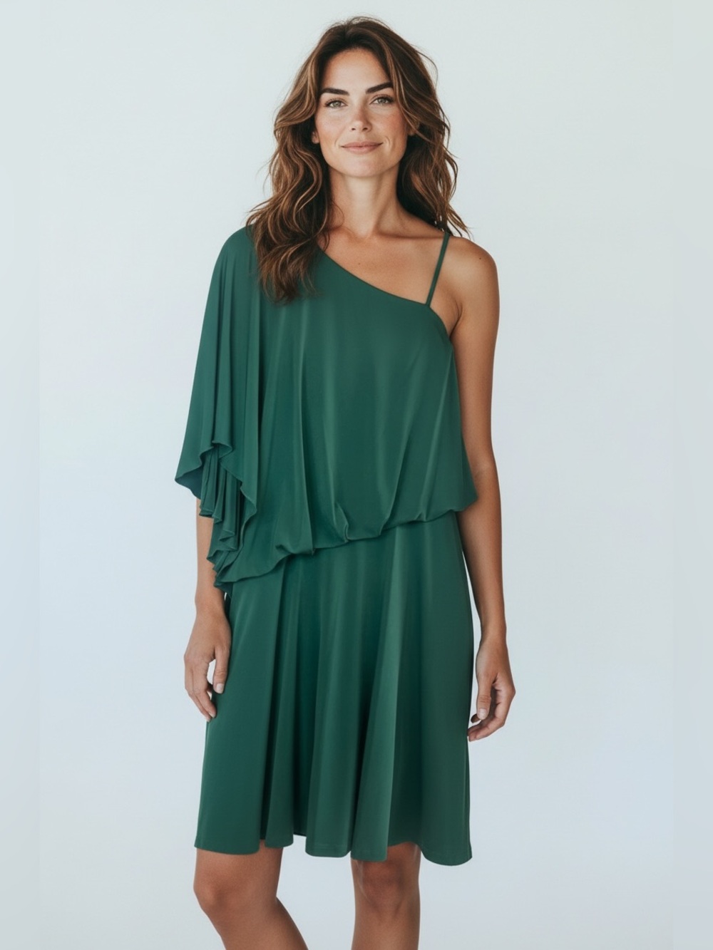 Jessica Simpson Asymmetrical  One Shoulder Green Dress Size 2 NWT